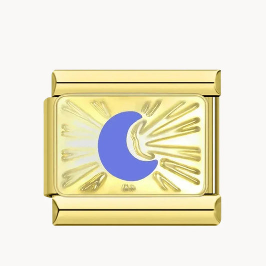 Blue Moon On Gold Background