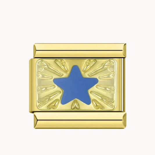 Blue Star On Gold Background