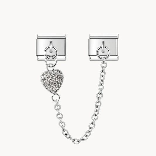 Double Charm With Chain And Heart
