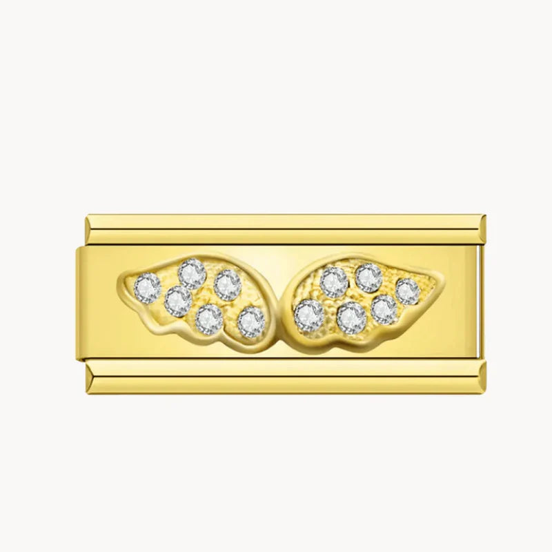 Double Golden Wings Charm