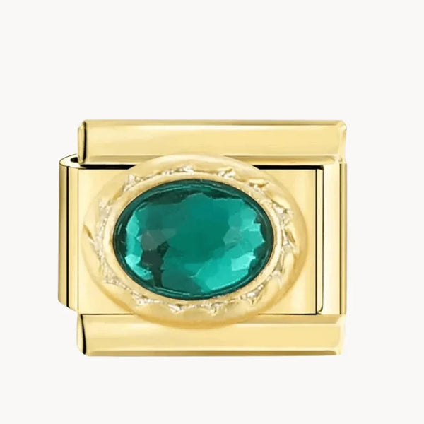 Green Stone On Gold