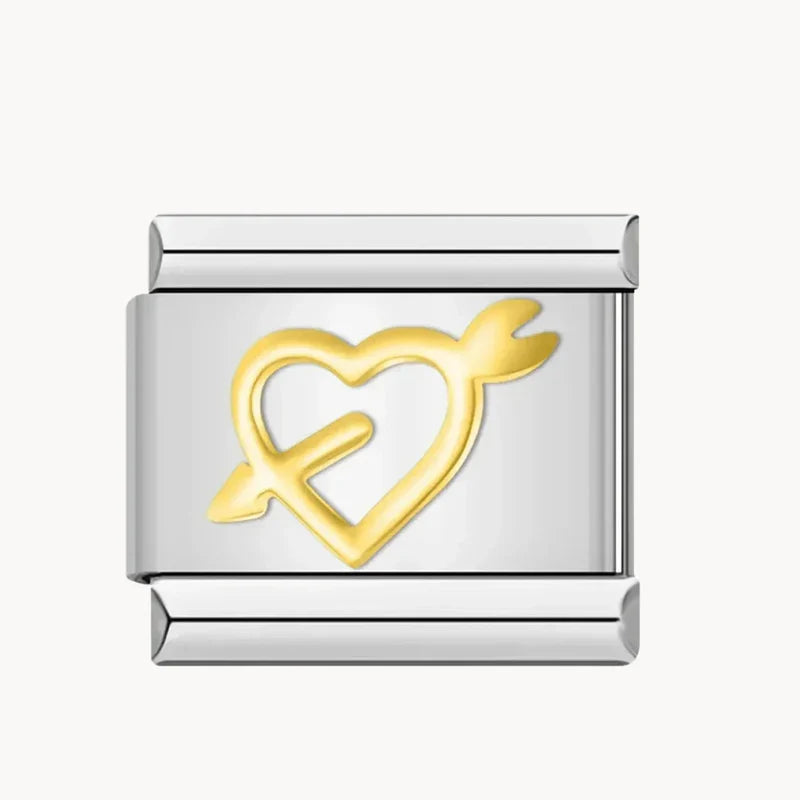 Heart With Silver & Gold Arrow