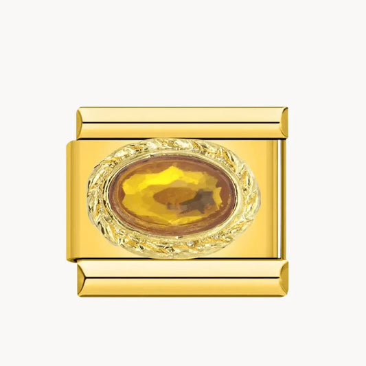 Orange Stone On Gold